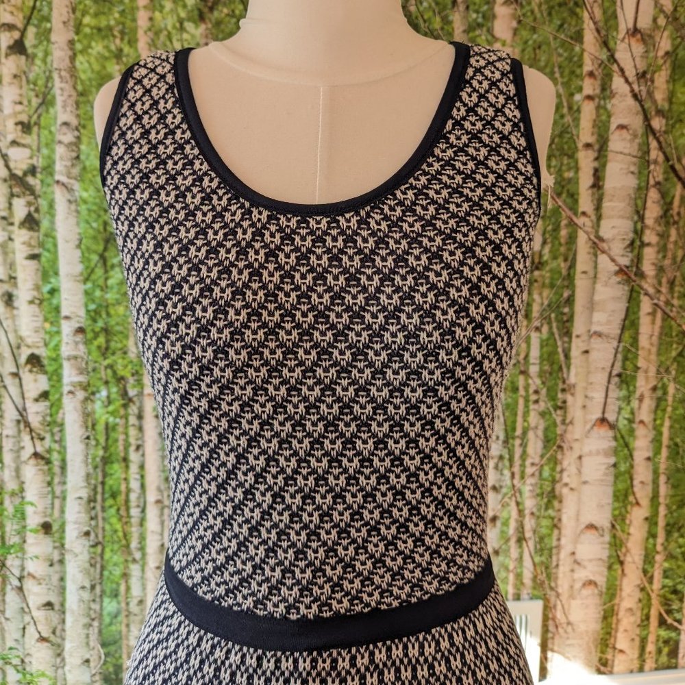 Jessica Simpson Florence Knit Midi Sweater Dress in Navy Blue & White - Picture 2 of 12